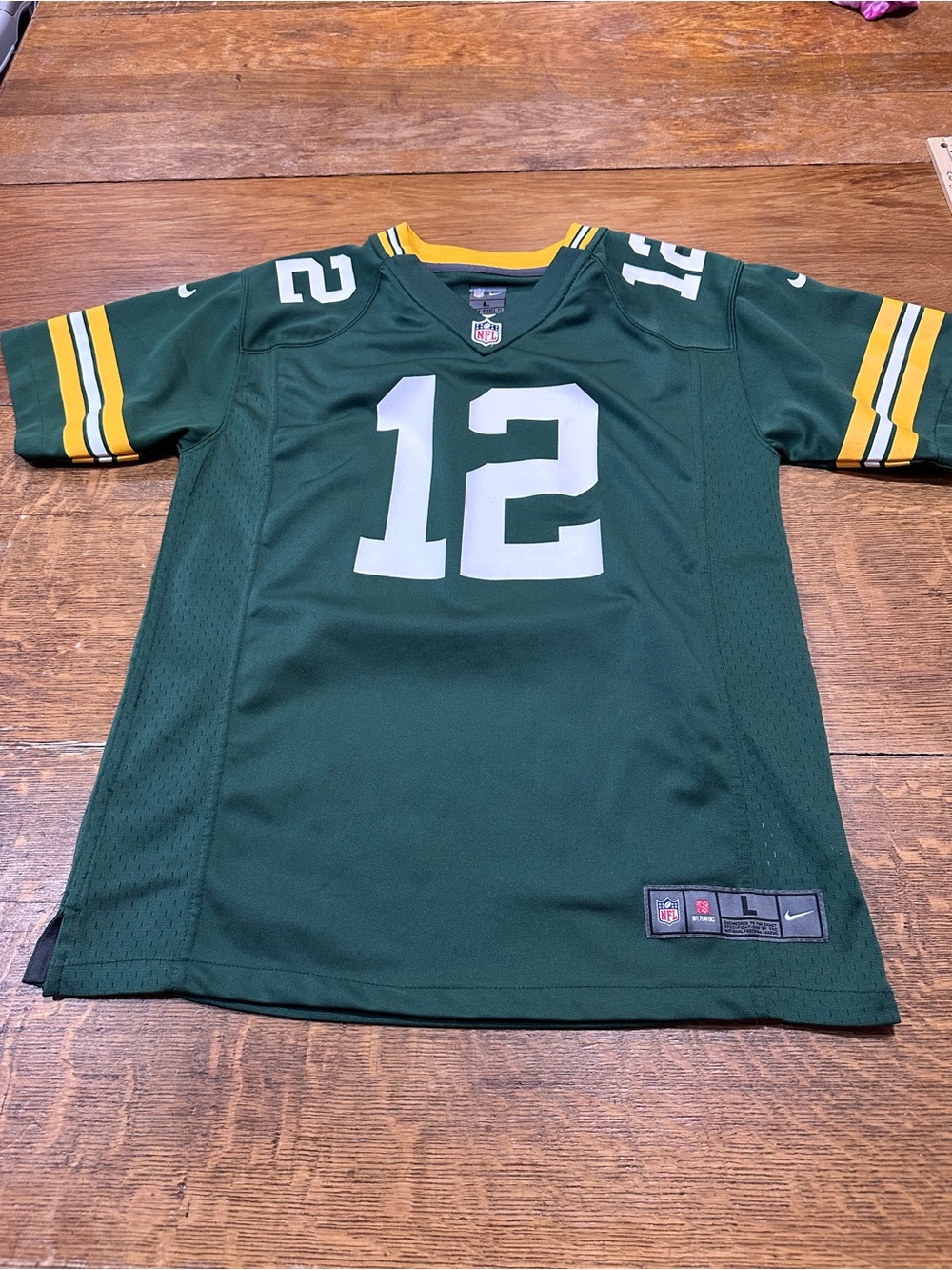 NFL Green Bay Packers 12 Rogers‎ youth Sz large(14-16)